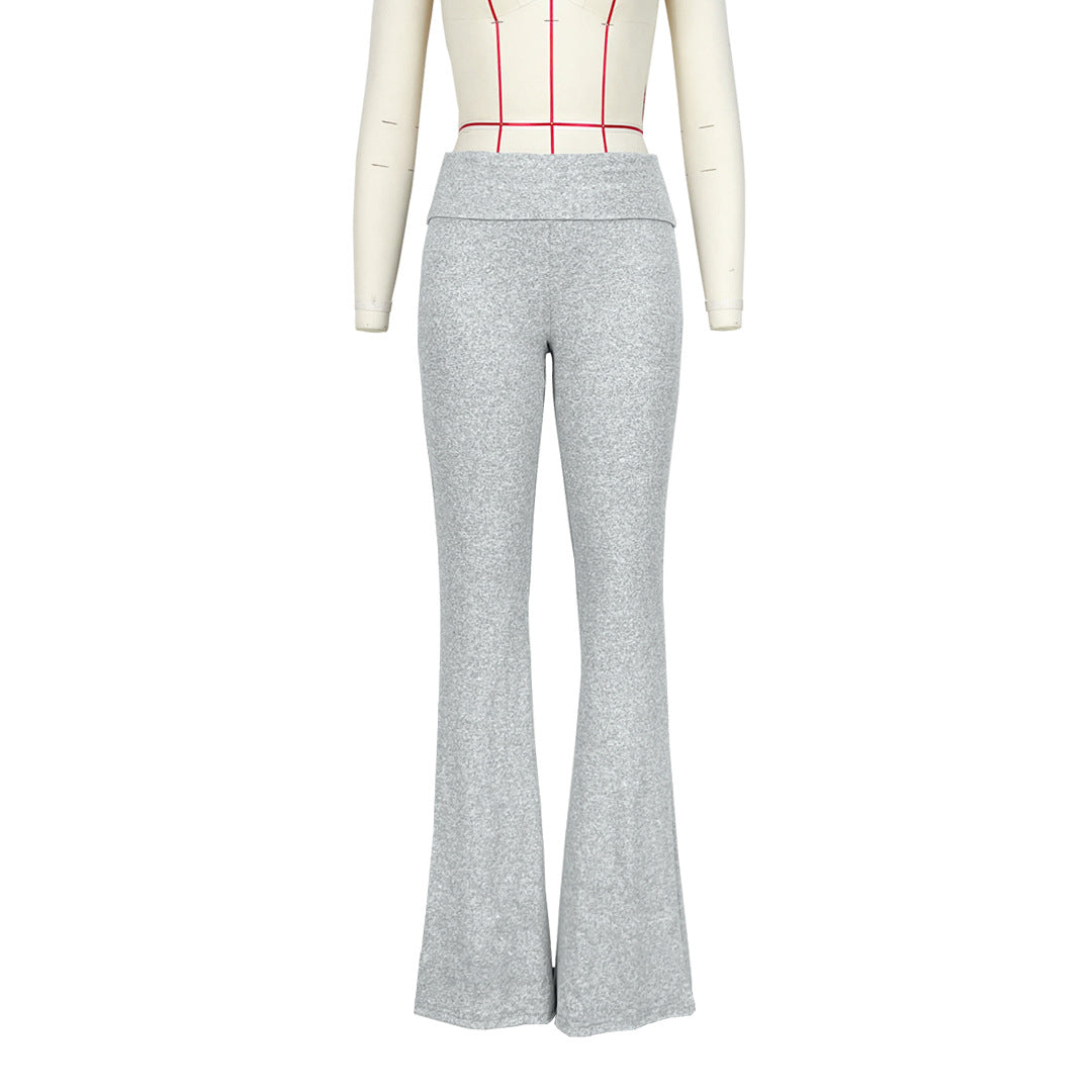 Women Clothing Comfortable Slim Slimming Back Waist Low Waist Bell Bottom Pants