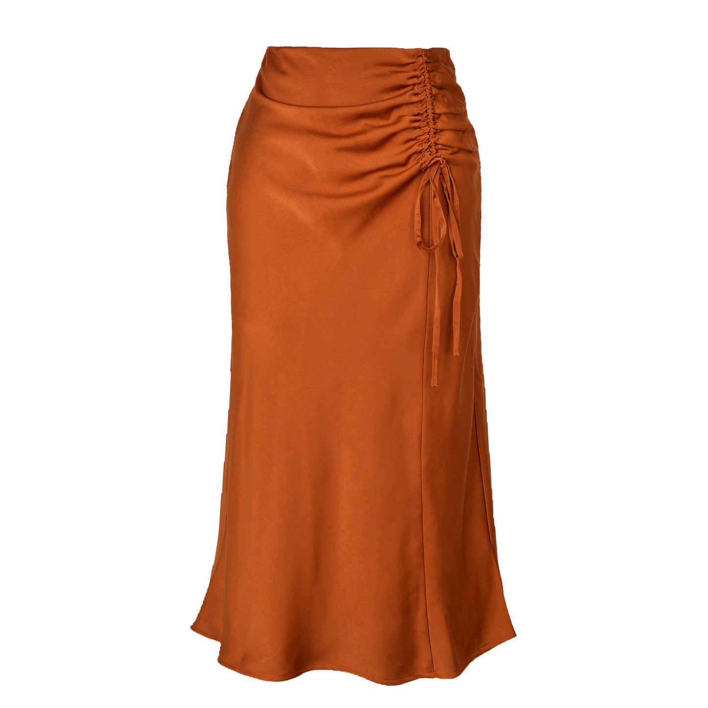 Pleating Satin Skirt Summer High Waist Slimming Zipper Long Skirt Sexy Hip Skirt Women Clothing