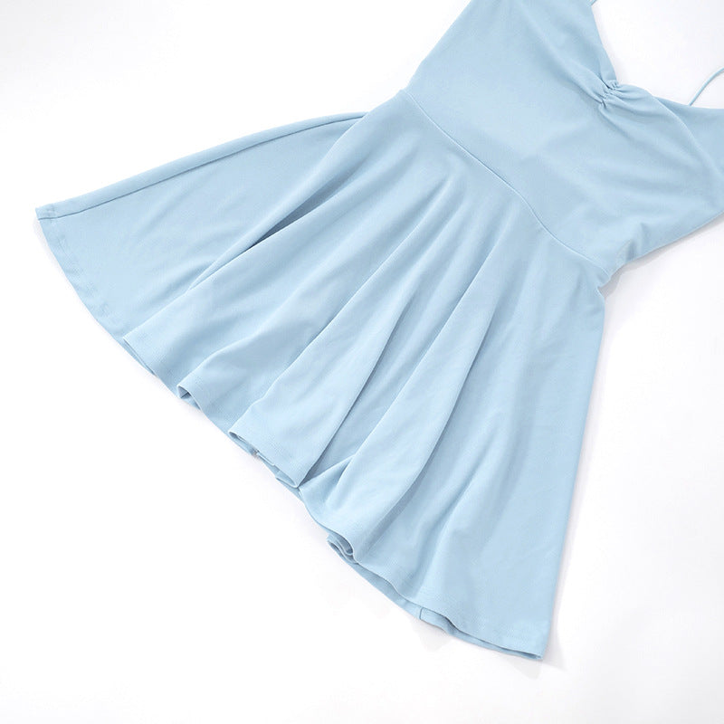 Women Clothing Summer Simple Sexy Solid Color Slip Dress Women