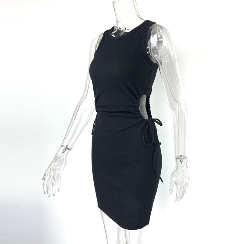 Summer Women Clothing Sexy Slim Fit Hip dress Hollow Out Cutout Out Pleating Cropped Outfit Slimming Dress