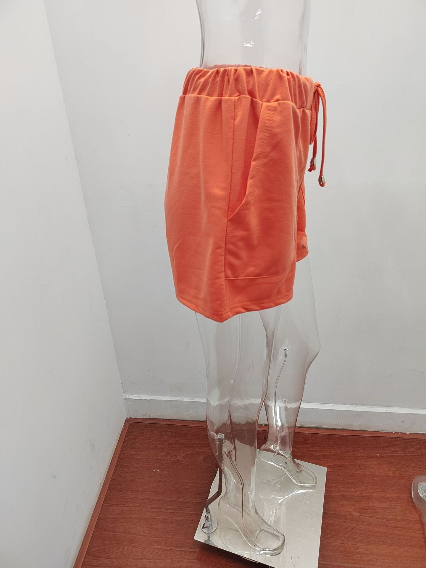 Casual Pants Women Summer Solid Color New High Waist Straight Drawstring Loose Casual Shorts Women