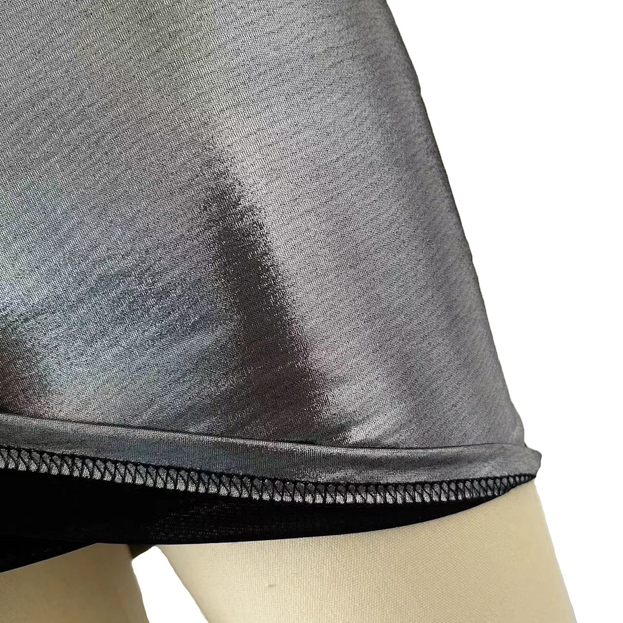 Women One Shoulder Asymmetric Metallic Sheath Sexy Night Club Sleeveless Dress