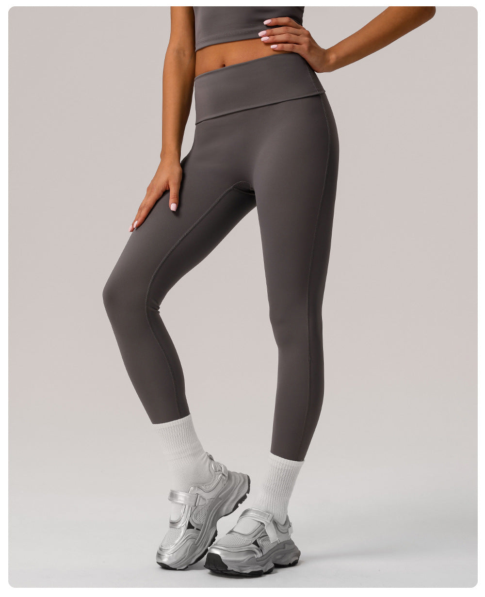 Tight Folding Yoga Ninth Pants High Waist Hip Lift Quick Drying Fitness Pants No T Line Outer Wear Casual Sports Pants