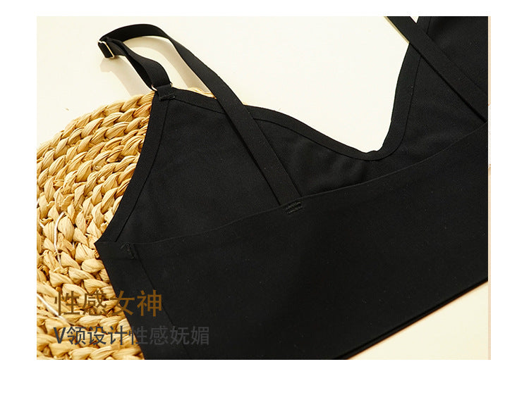 Seamless Bras Adjustable Double Shoulder Strap One Piece Thin without Chest Pad Gather Comfortably Women Underwear