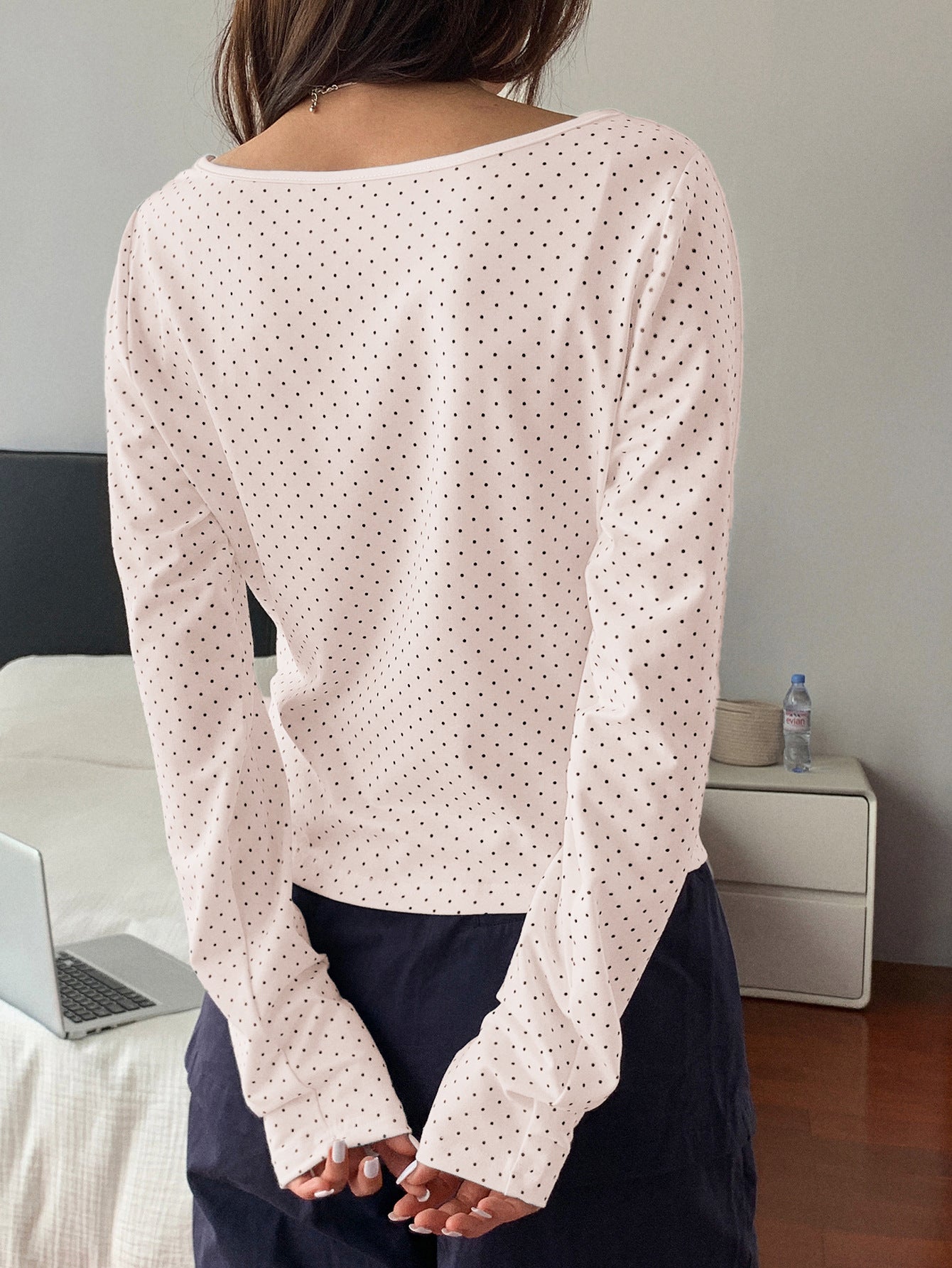 Casual Vacation Long Sleeved Bottoming Shirt Top T shirt Women Clothing Autumn Winter