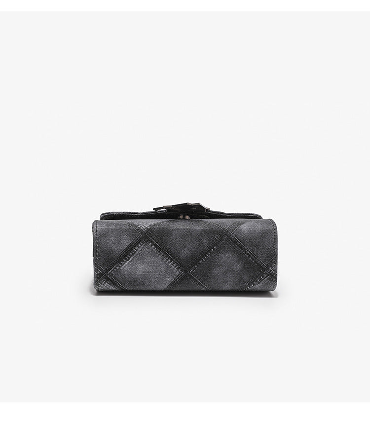 Color Ink Gradient Small Square Bag Personality Rhombus Embossed Chain Messenger Bag