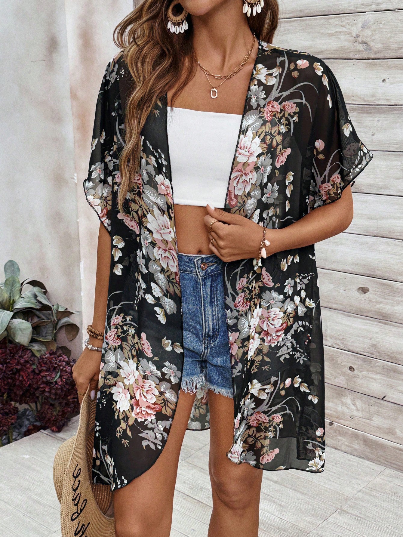 Women Clothing Europe Station Sexy See through Smock Top Chiffon Shirt