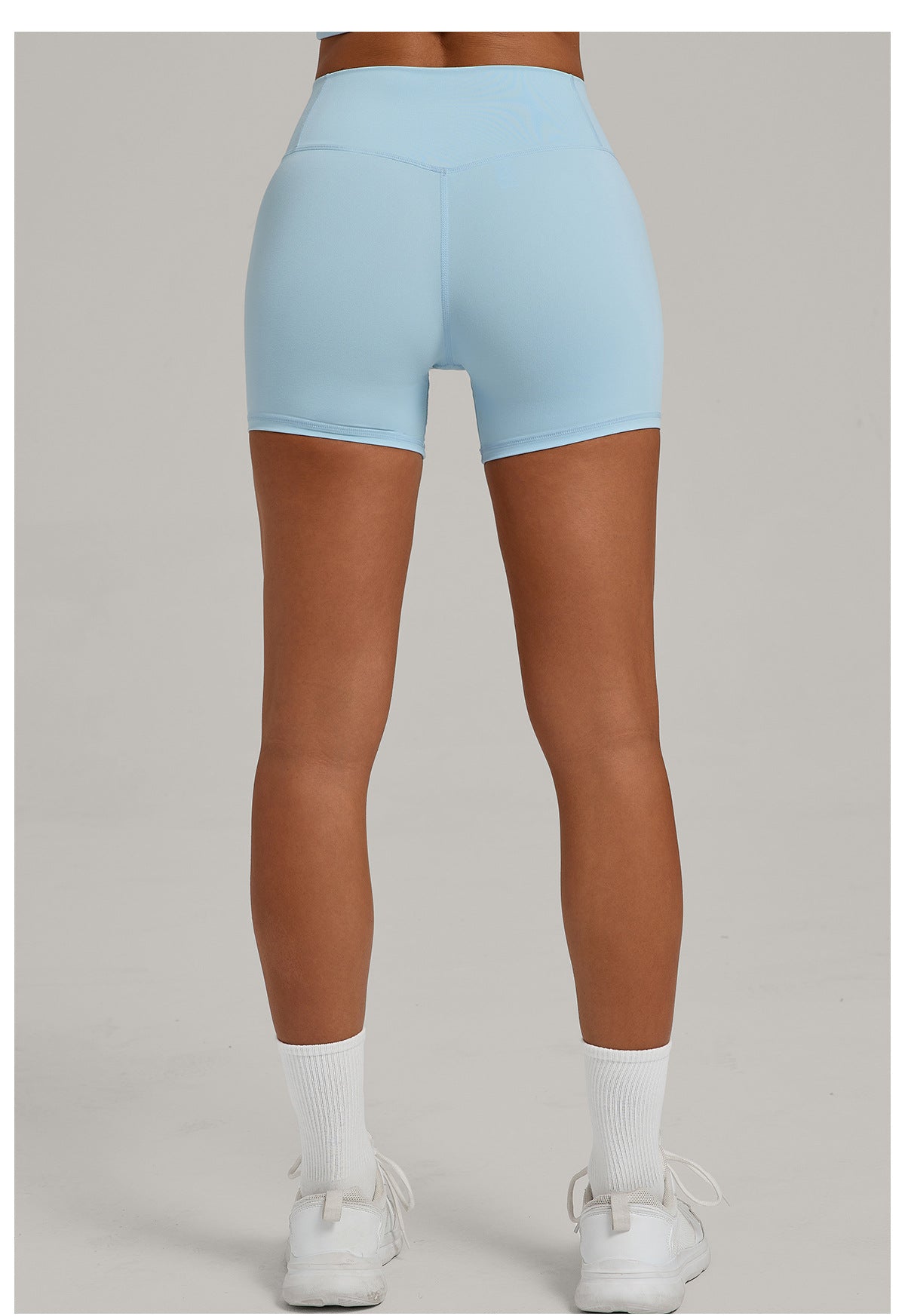 Color Contrast Patchwork Tight Yoga Shorts Women High Waist Belly Contracting Fitness Pants Hip Lifting Running Exercise Shorts