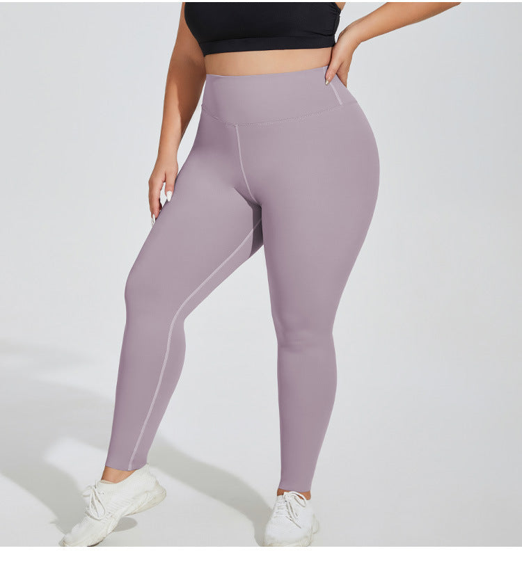 plus Size Thin Yoga Wear Yoga Pants Nude Feel Breathable High Waist Peach Skinny Hip Raise Exercise Workout Pants Women