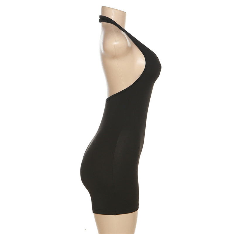 Summer Women Clothing Sexy Casual Low Collar Halter High Waist Tight Backless Romper for Women