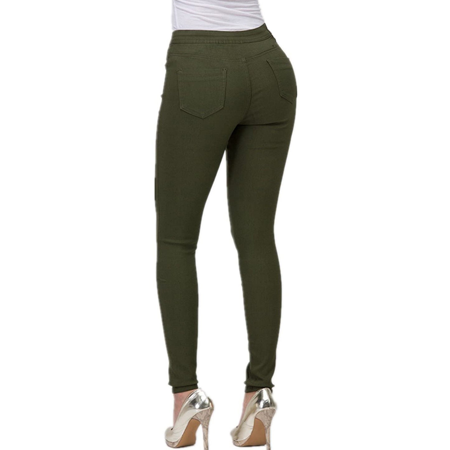 Women Slim Fit Multi Color Stretch Denim Trousers for Women