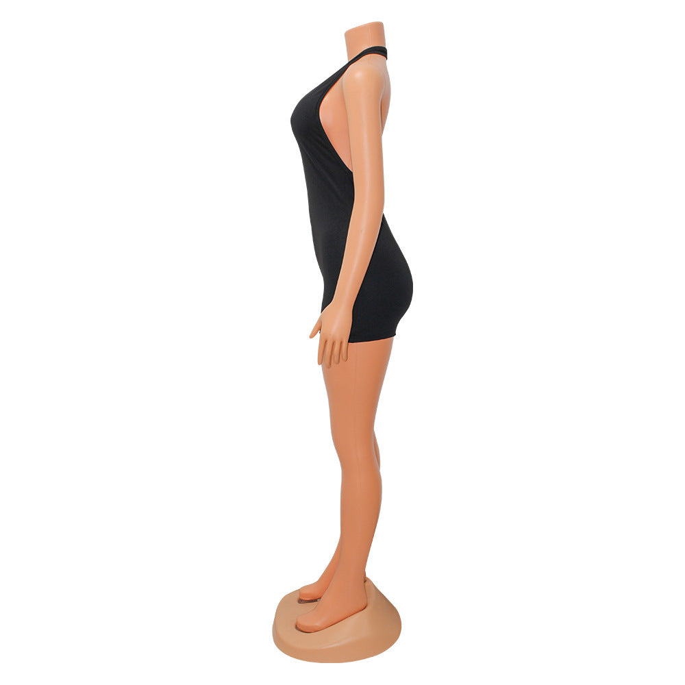 Summer Women Clothing Sexy V neck Tight Halter Backless Jumpsuit