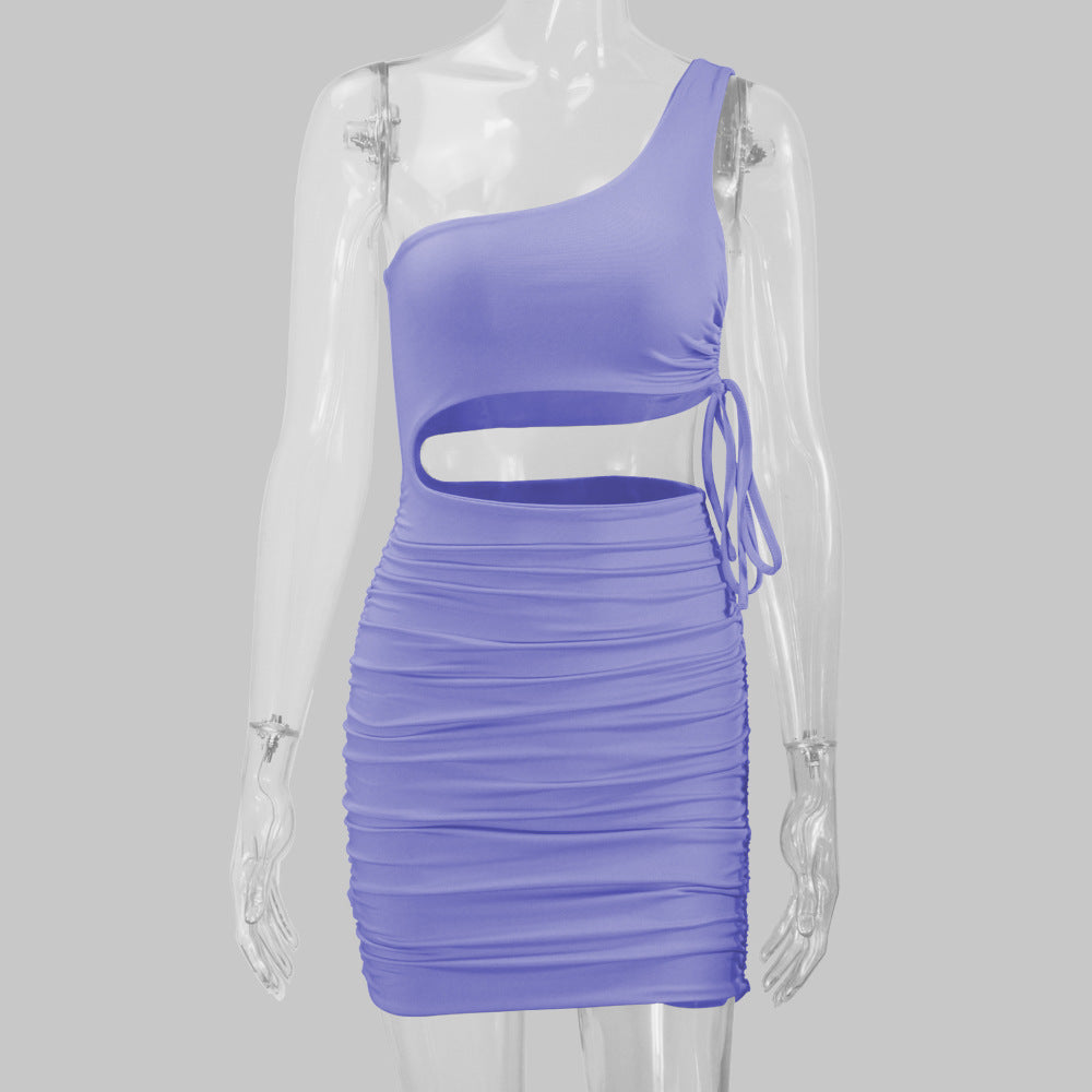 Women Clothing Sexy Hollowed out Ruffle Hip Dress