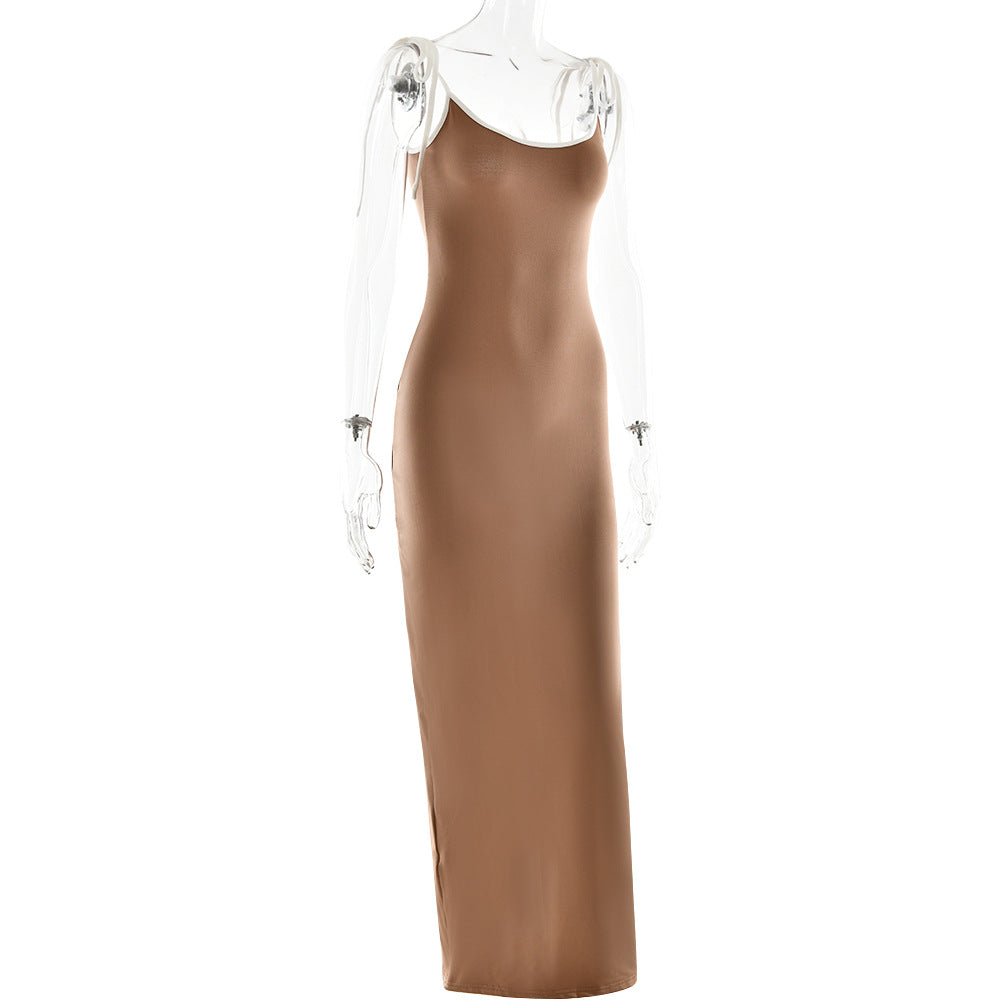 Autumn Sexy Sheath Slim Fit Maxi Dress Sleeveless Sexy Suspenders Dress