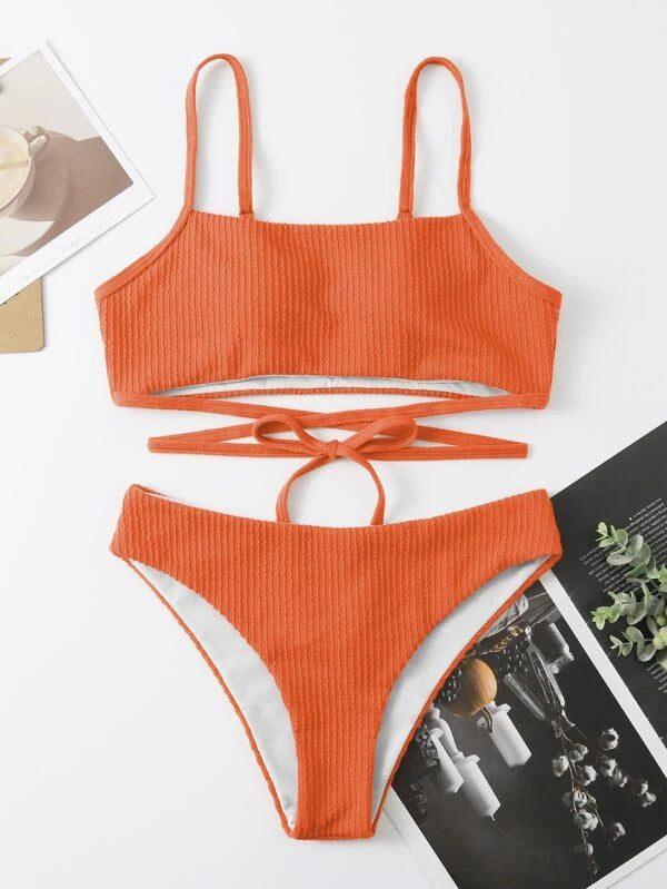 Swimsuit Split Swimwear Women Bikini Sexy High Waist Tether Swimsuit Women Swimwear