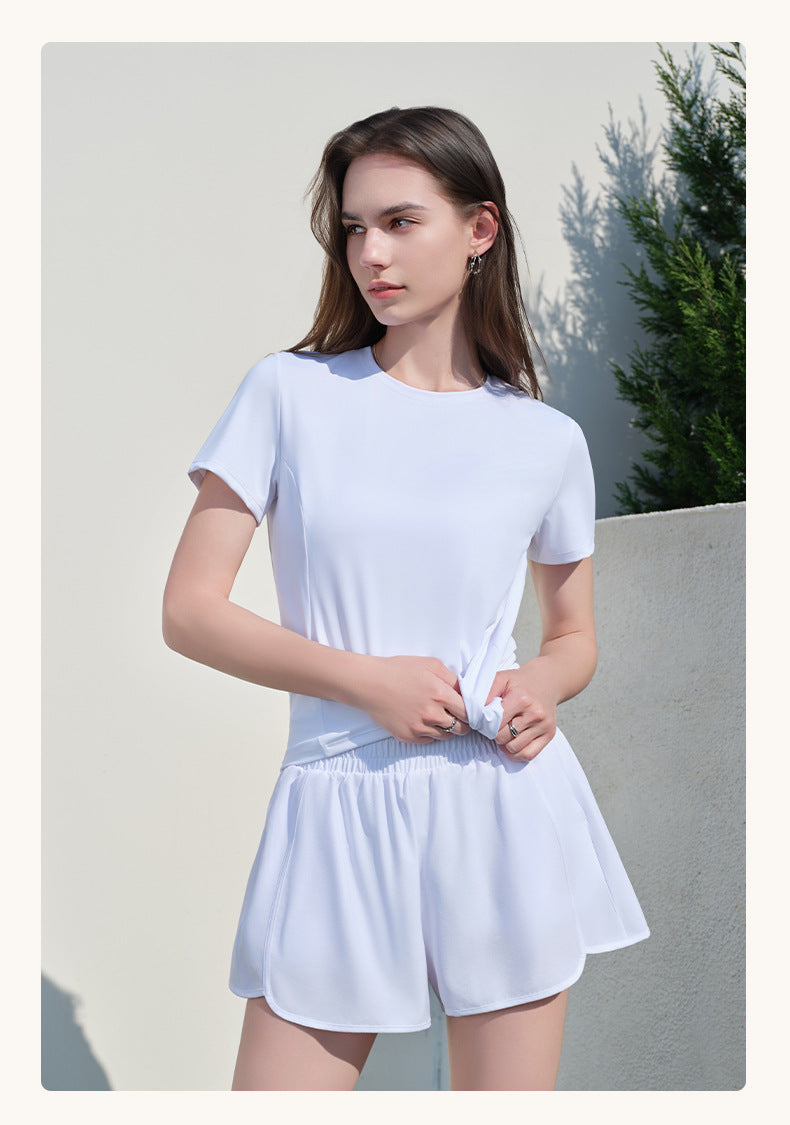 Short Sleeve Yoga Women Summer Running Sports Loose Breathable Slim Fit round Neck Outer Wear Yoga T shirt