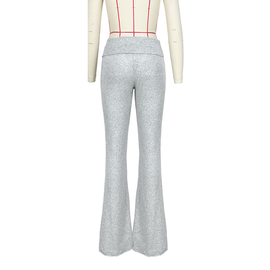 Women Clothing Comfortable Slim Slimming Back Waist Low Waist Bell Bottom Pants