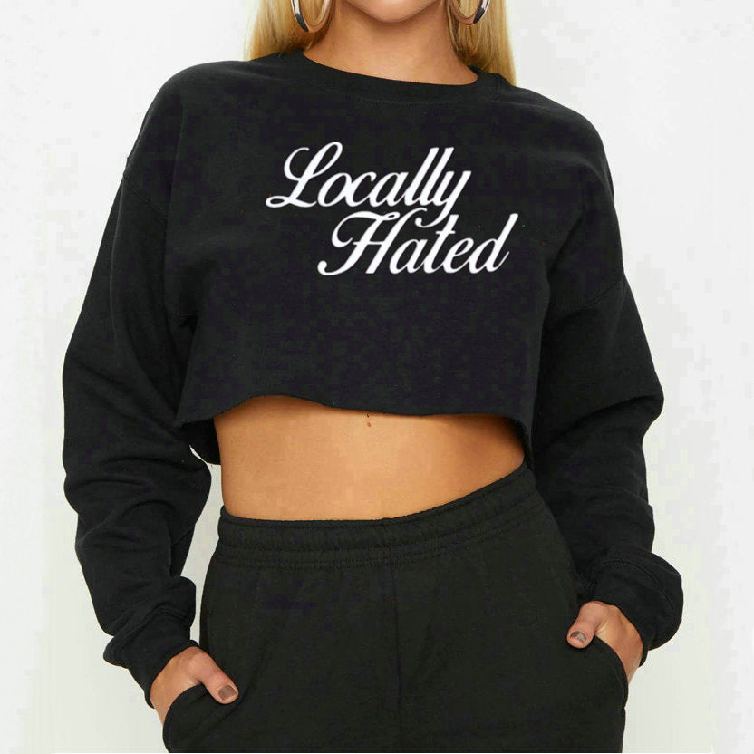 Locally Hated Street Hipster Sexy Women Top Short Long Sleeve Sweatshirt