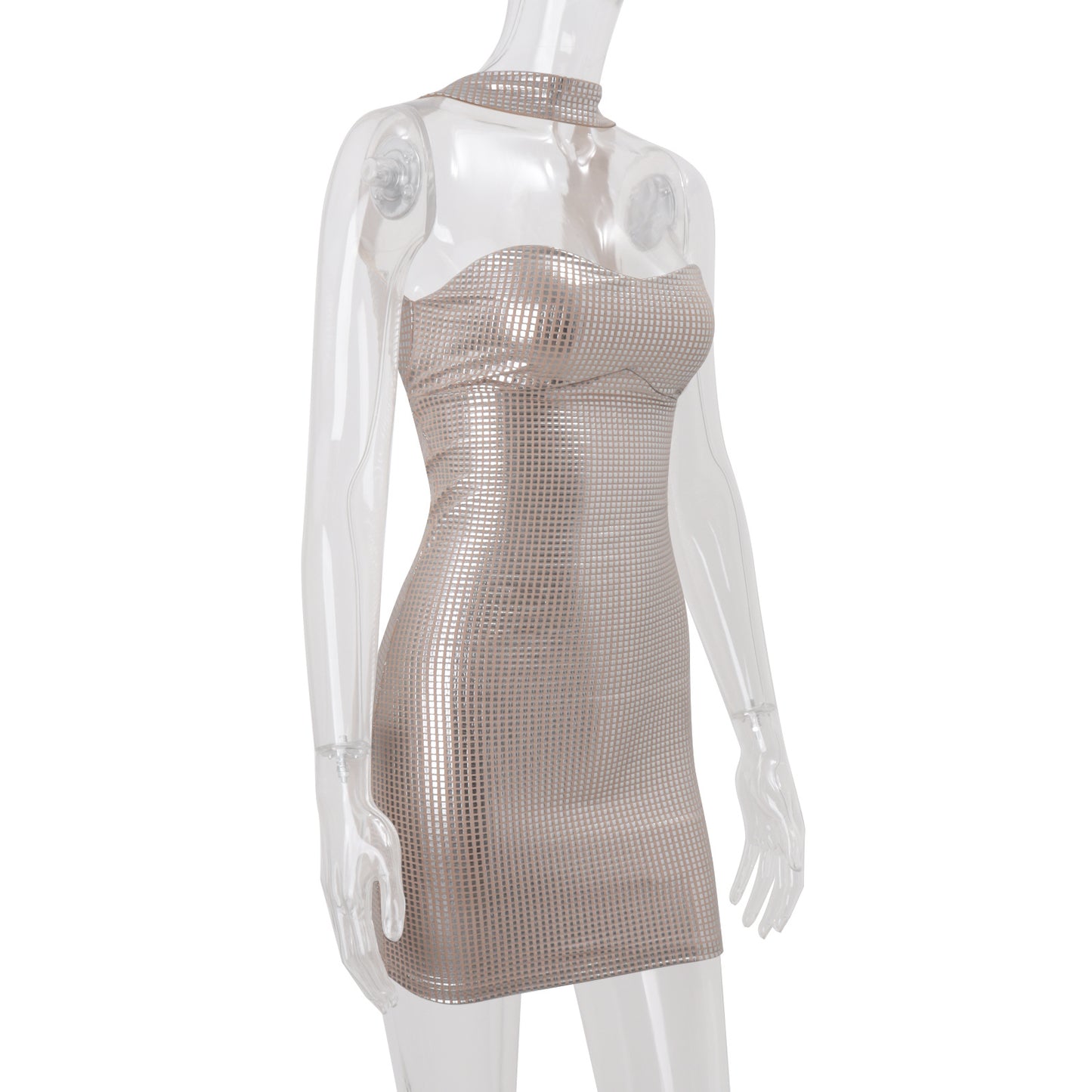 Women Clothing Elegant Sexy Socialite Halter Tube Top Skinny Sheath Dress