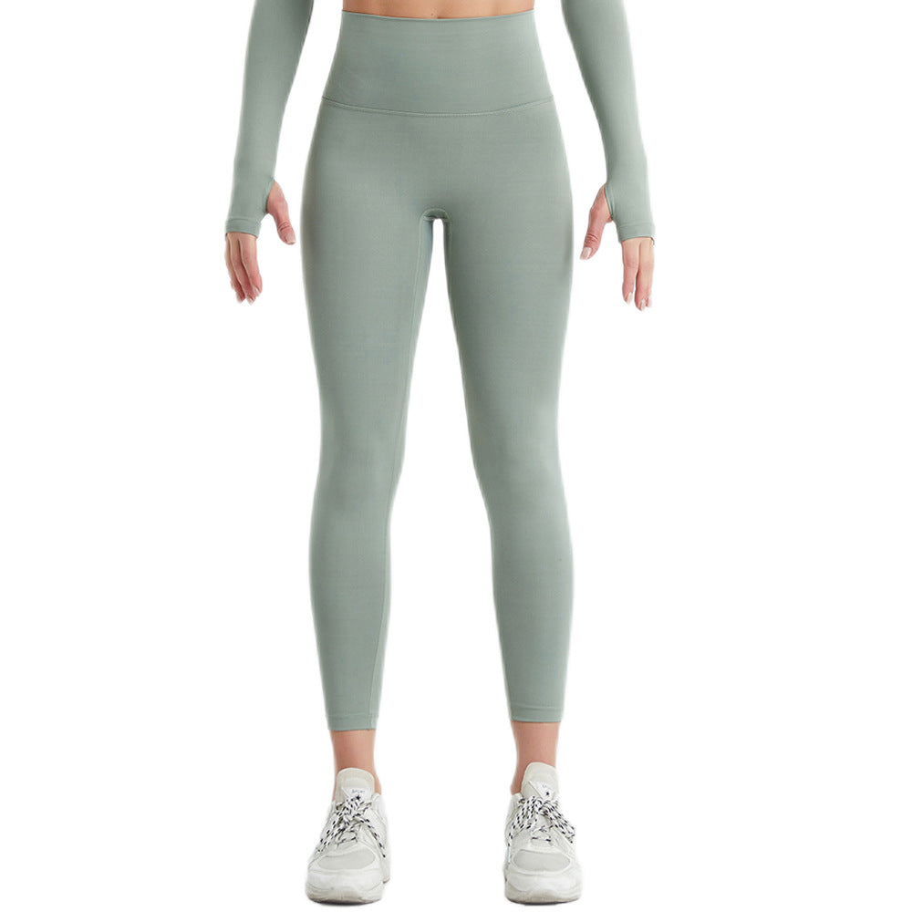 Sports Tights Women High Waist Quick Drying Yoga Pants Running Nude Feel Hip Lifting Fitness Trousers