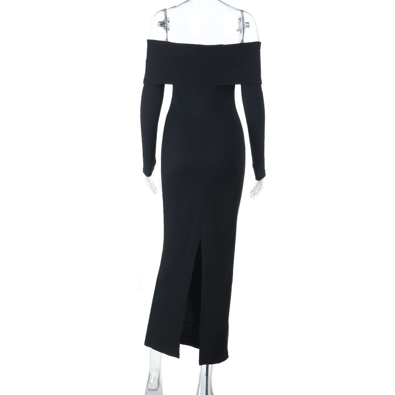Beaded off Shoulder Dress Spring Slim Fit Evening Dress