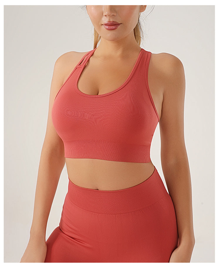 Sexy Tight Knitted Seamless Yoga Suit Moisture Wicking Quick Drying Sports Underwear Outdoor Exercise Yoga Clothes