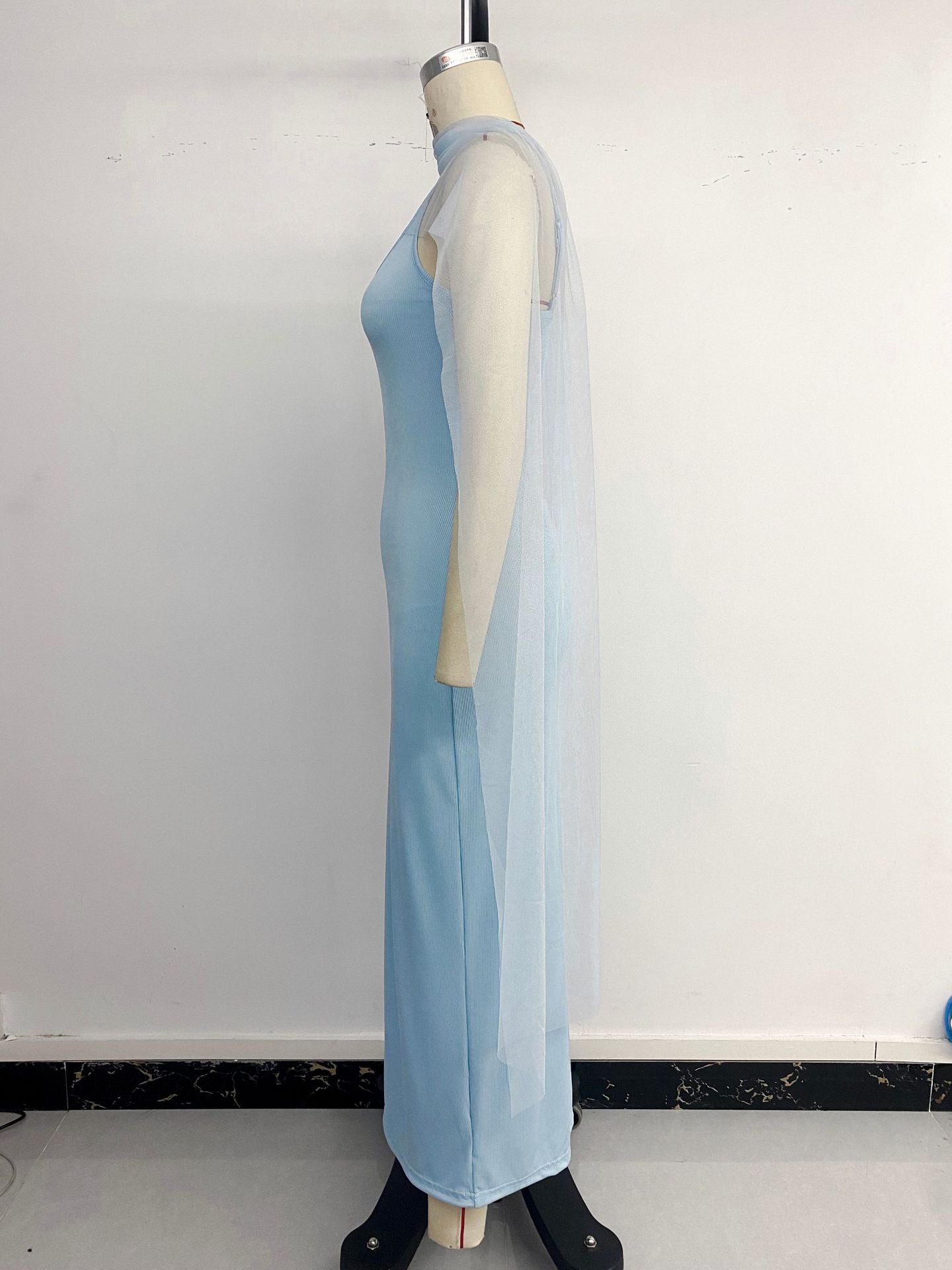 Women Clothing Summer Free Silk Scarf Cami Dress Elegant Slim Sheath Dress