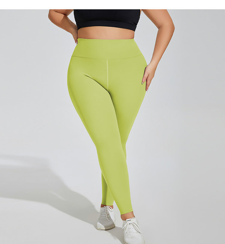 plus Size Thin Yoga Wear Yoga Pants Nude Feel Breathable High Waist Peach Skinny Hip Raise Exercise Workout Pants Women