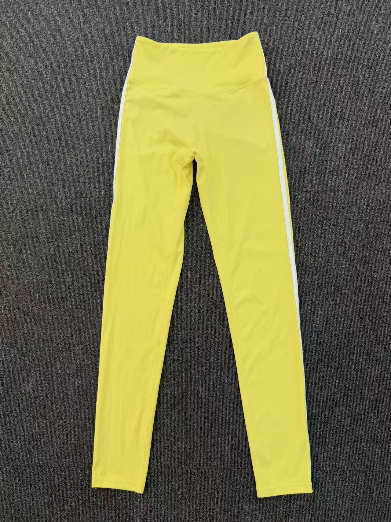 High Waist Invisible Pleated Yoga Pants Color Contrast Patchwork Nude Feel Tight Women Sports Fitness Pants
