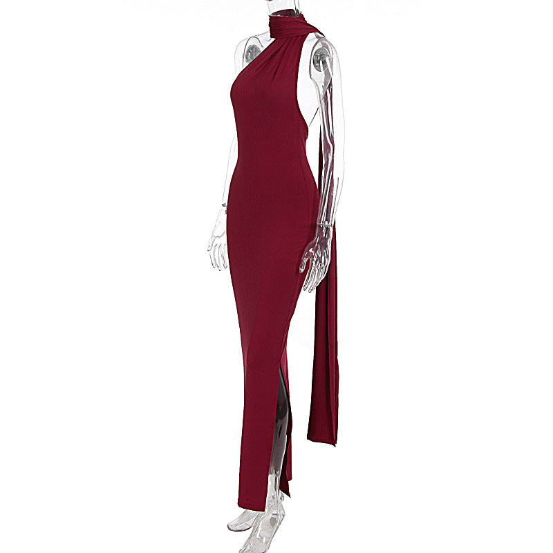 Elegant Women Clothing Ribbon Dress Fashionable Sexy Backless Slim Dress