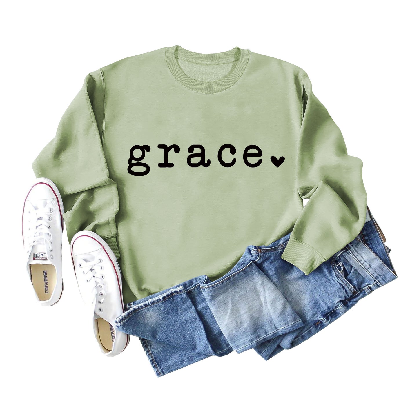 Olive Green Black Sweater Font