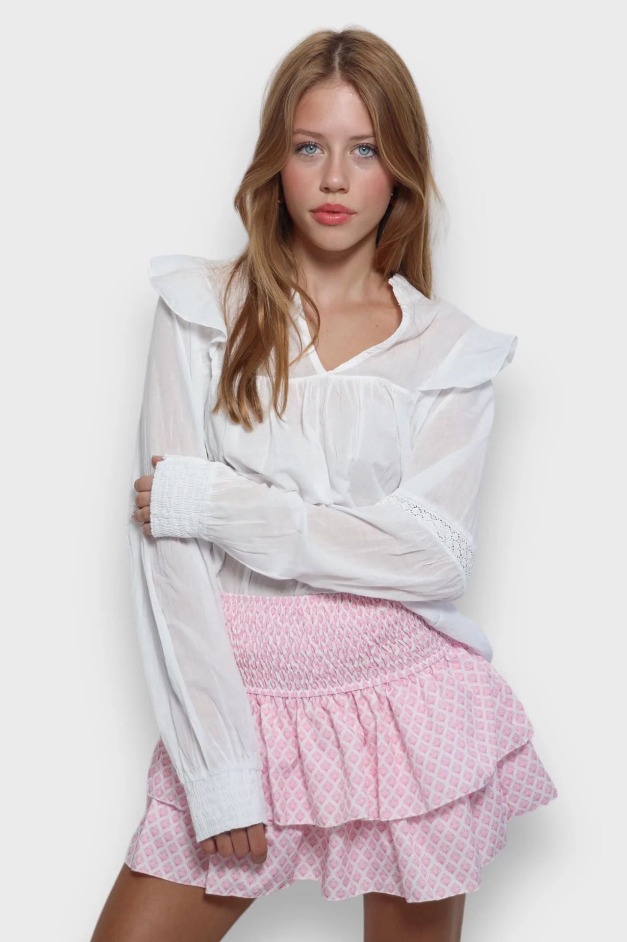 Spring Summer Women Clothing Retro Personalized Printing Splicing Skirt