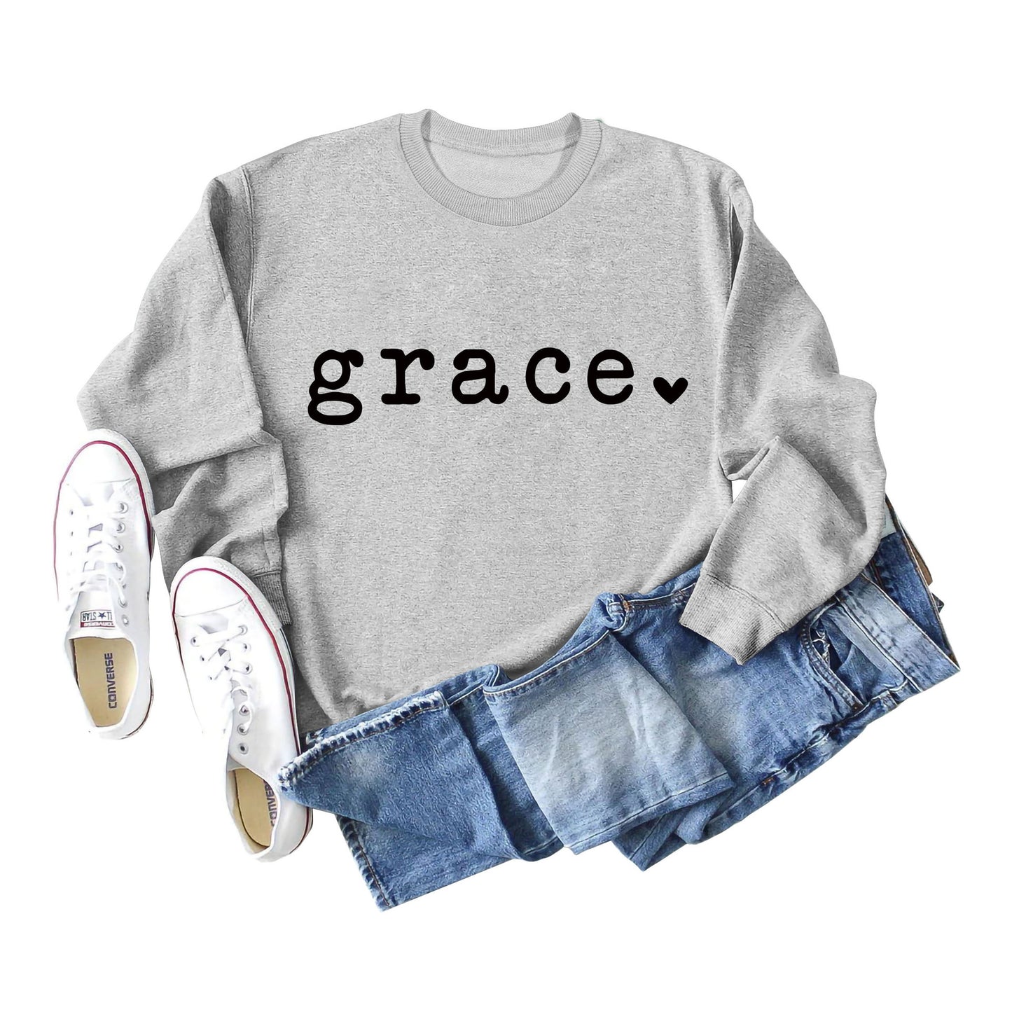 Gray Sweater Black Font