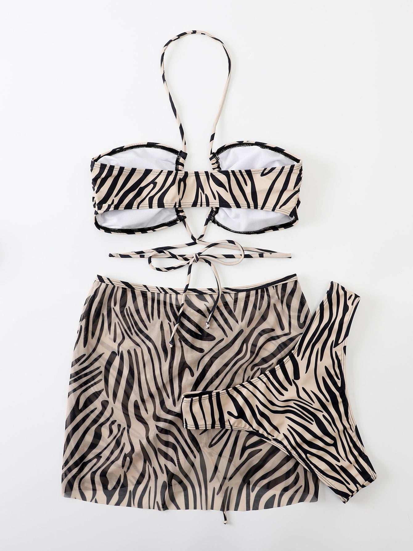 Swimsuit Women Split Three Piece Striped Bikini