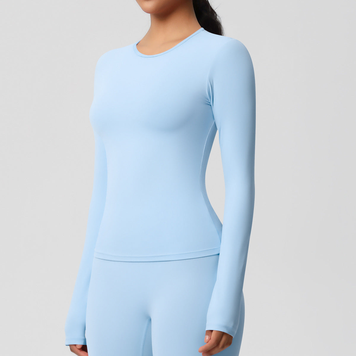 Nude Feel Brushed Slimming Tight High-Strength Running Pilates Daily Workout Clothes Yoga Long Sleeve Women