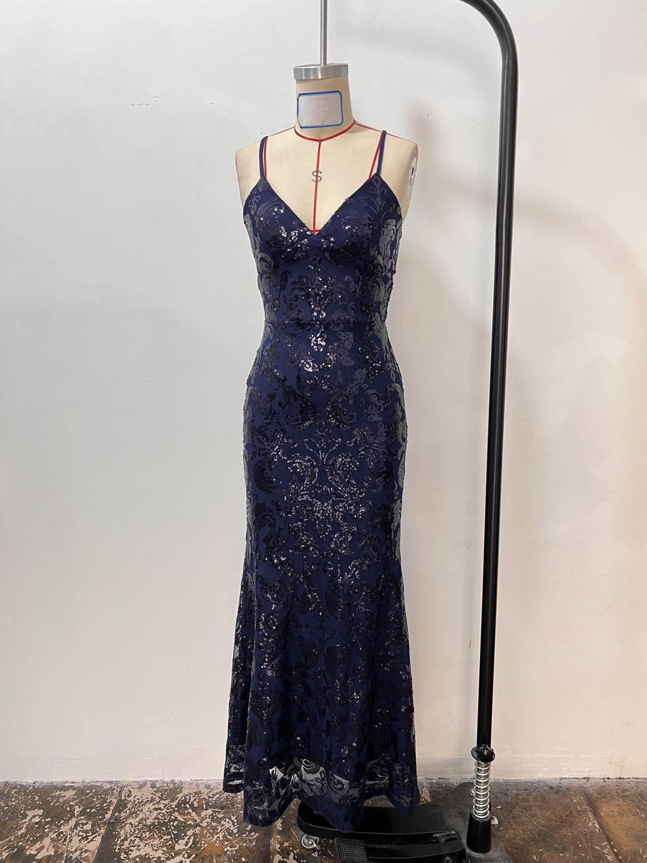 Women Clothing Sexy Lace up Sequ Dress All Matching Maxi Dress