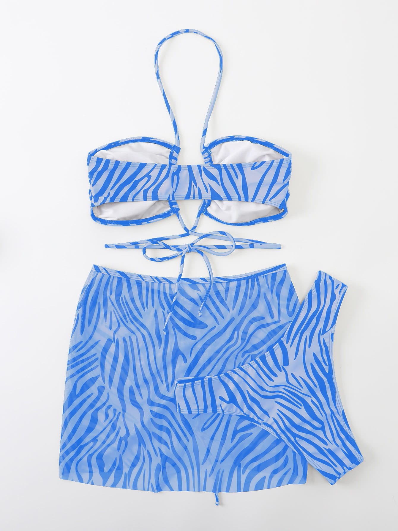 Swimsuit Women Split Three Piece Striped Bikini