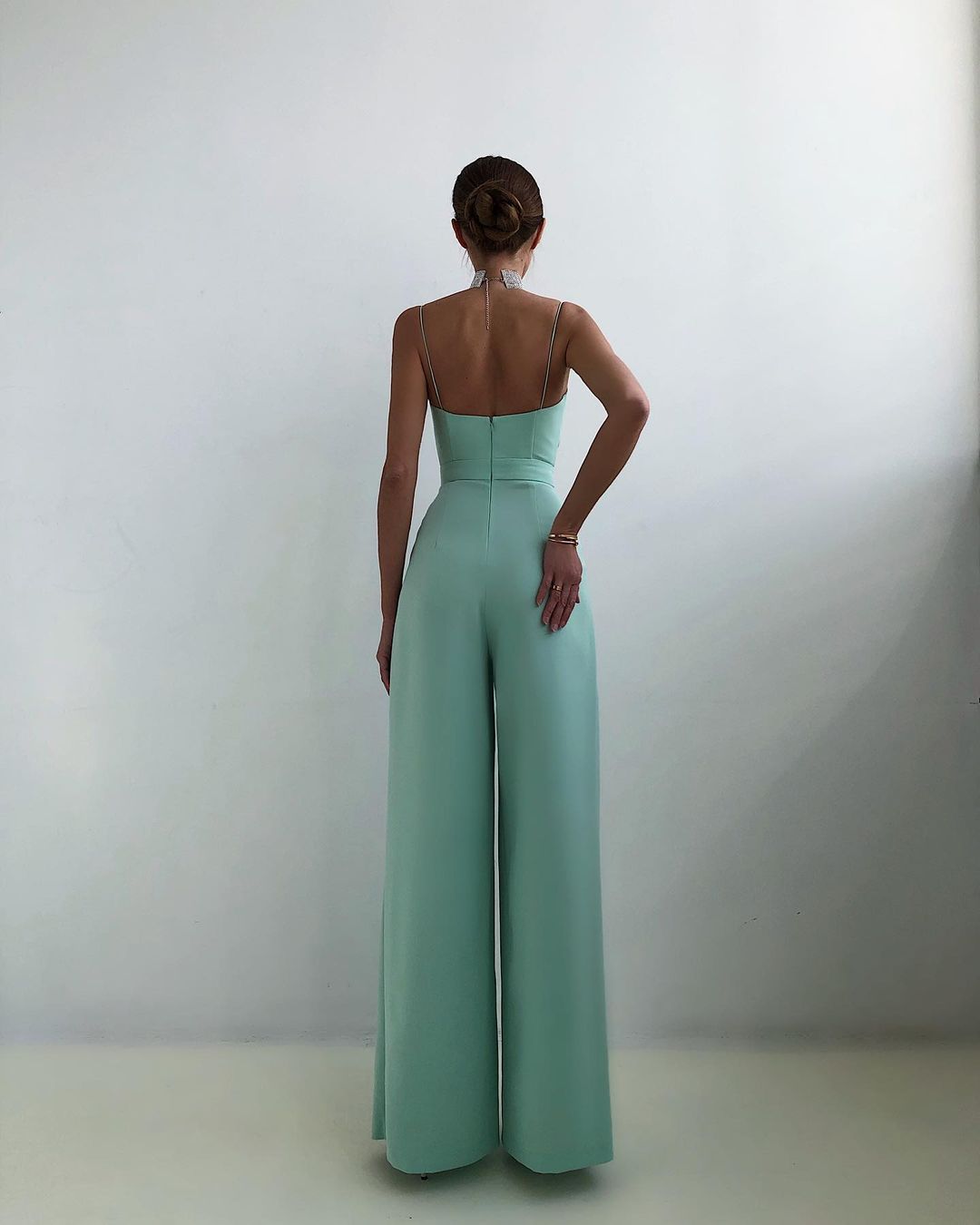 Sling Waist Straight Mop Floor Minimalist Jumpsuit Spring Summer