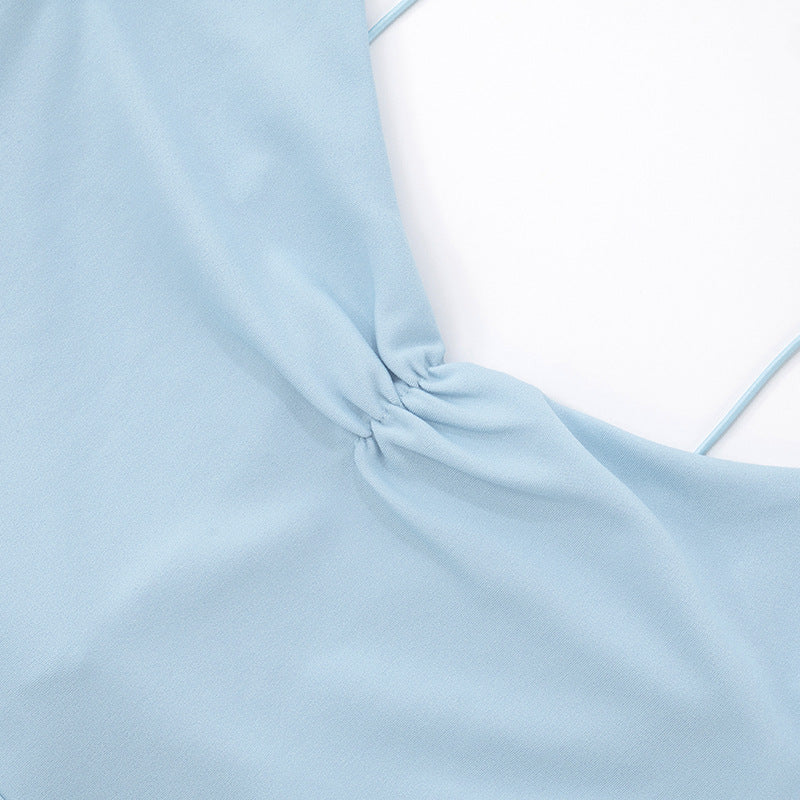 Women Clothing Summer Simple Sexy Solid Color Slip Dress Women
