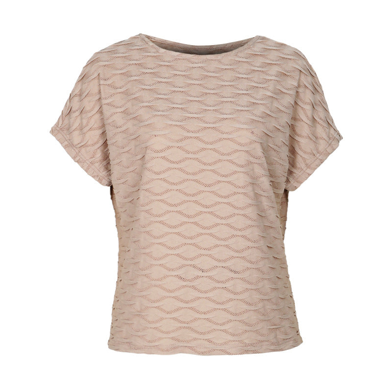 Women Solid Color Batwing Sleeve Summer Top for Women