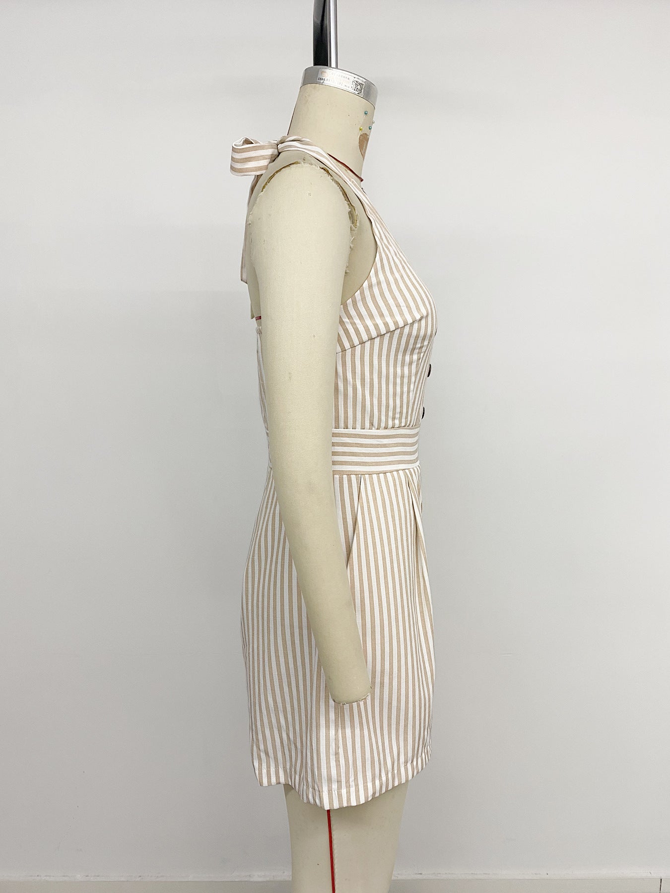 Casual Vacation Jumpsuit Fitted Waist Striped Halter Romper