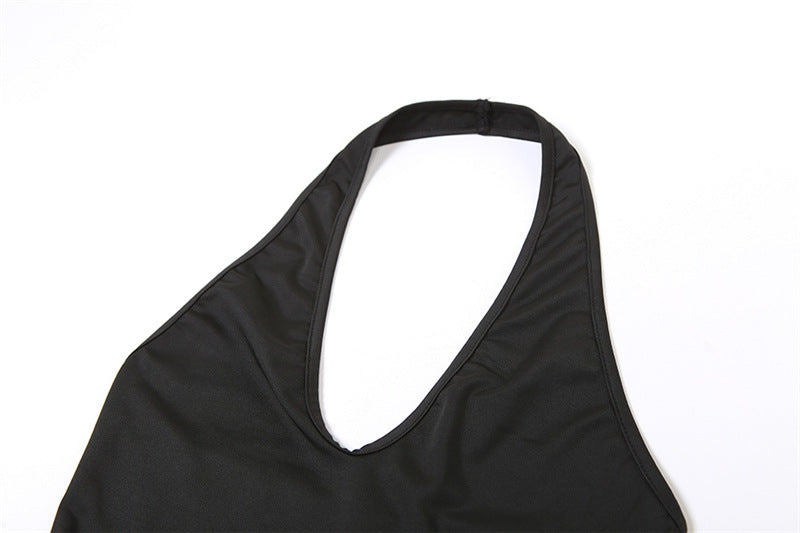 Summer Women Clothing Sexy Casual Low Collar Halter High Waist Tight Backless Romper for Women