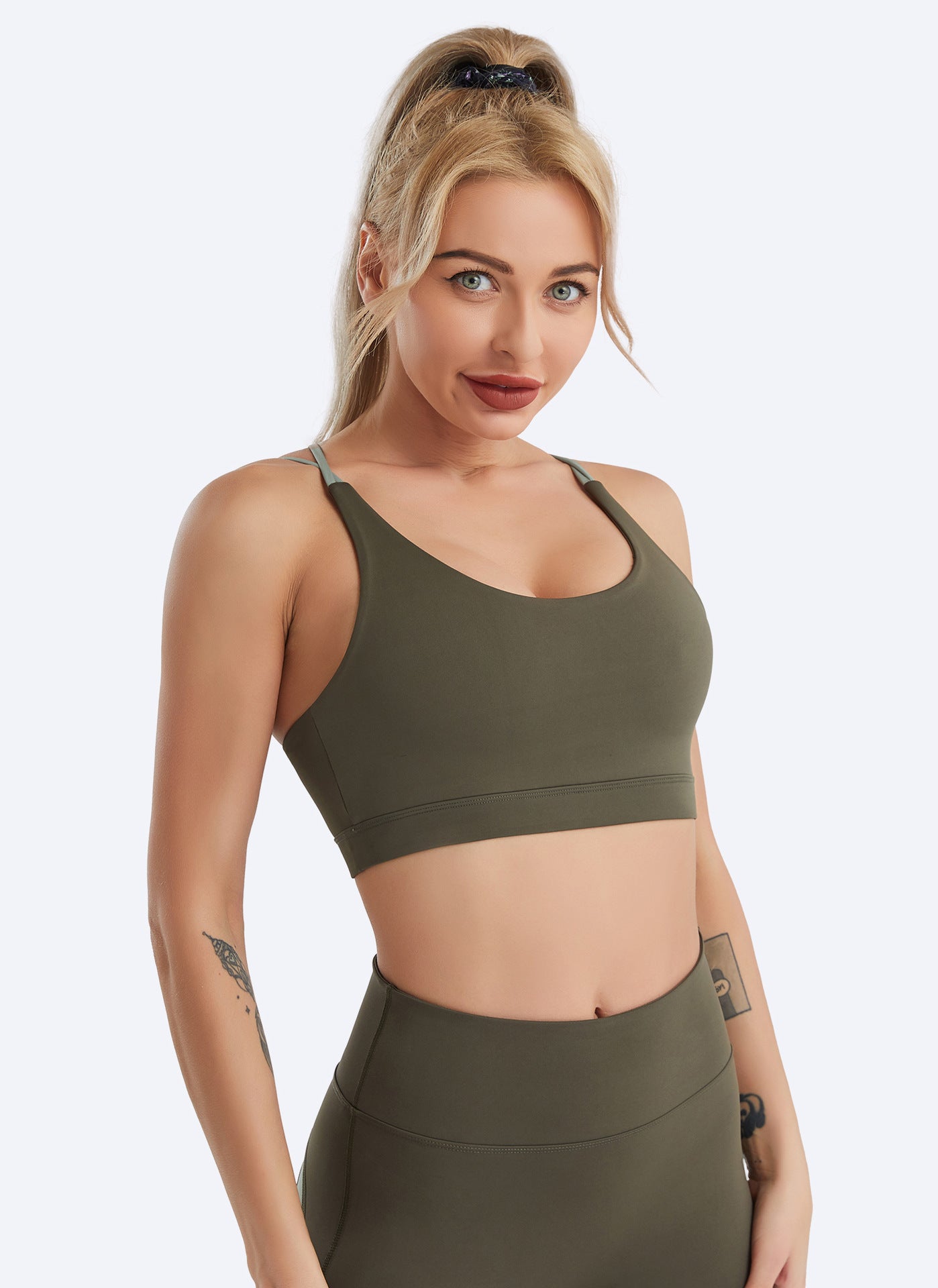 Yoga Clothes Women Sexy Beauty Back Workout Bra Wireless Shockproof Push up Running Exercise Underwear