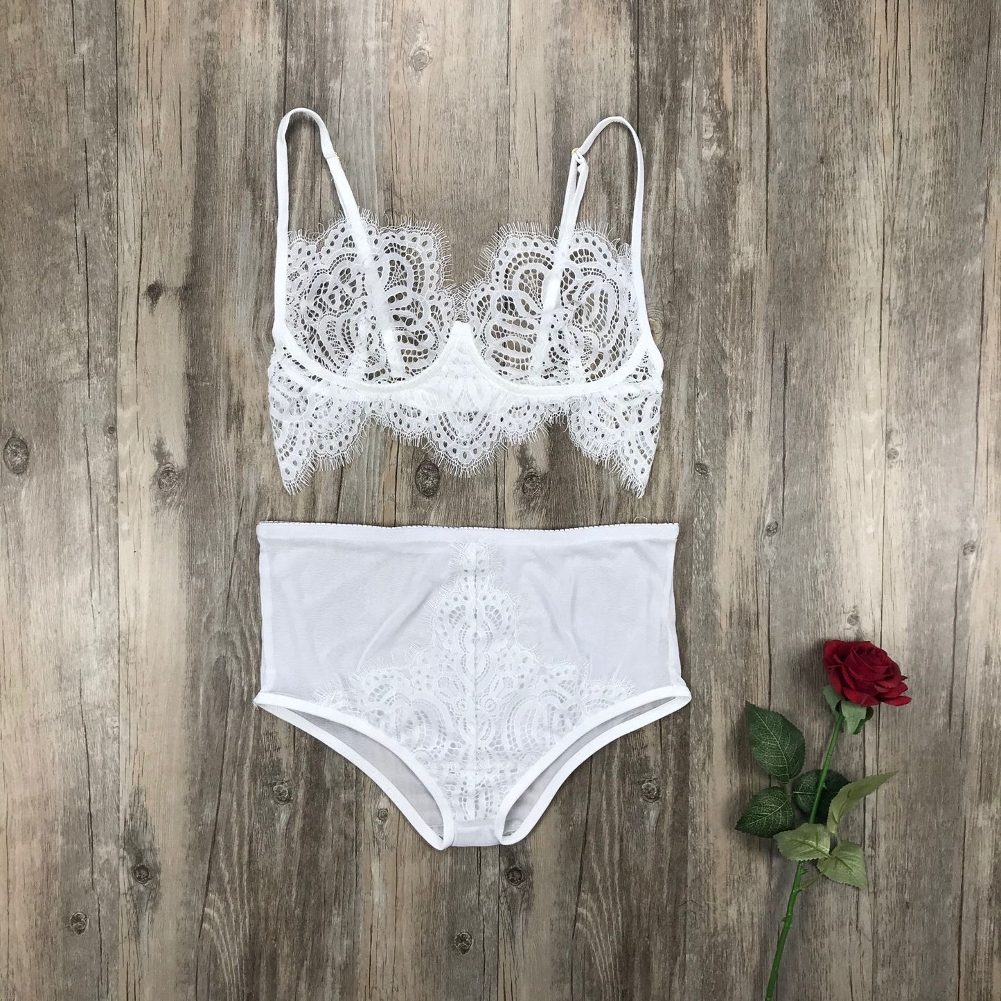 Popular Eyelash Lace Sexy Sexy Suit High Waist Tulle Underwear