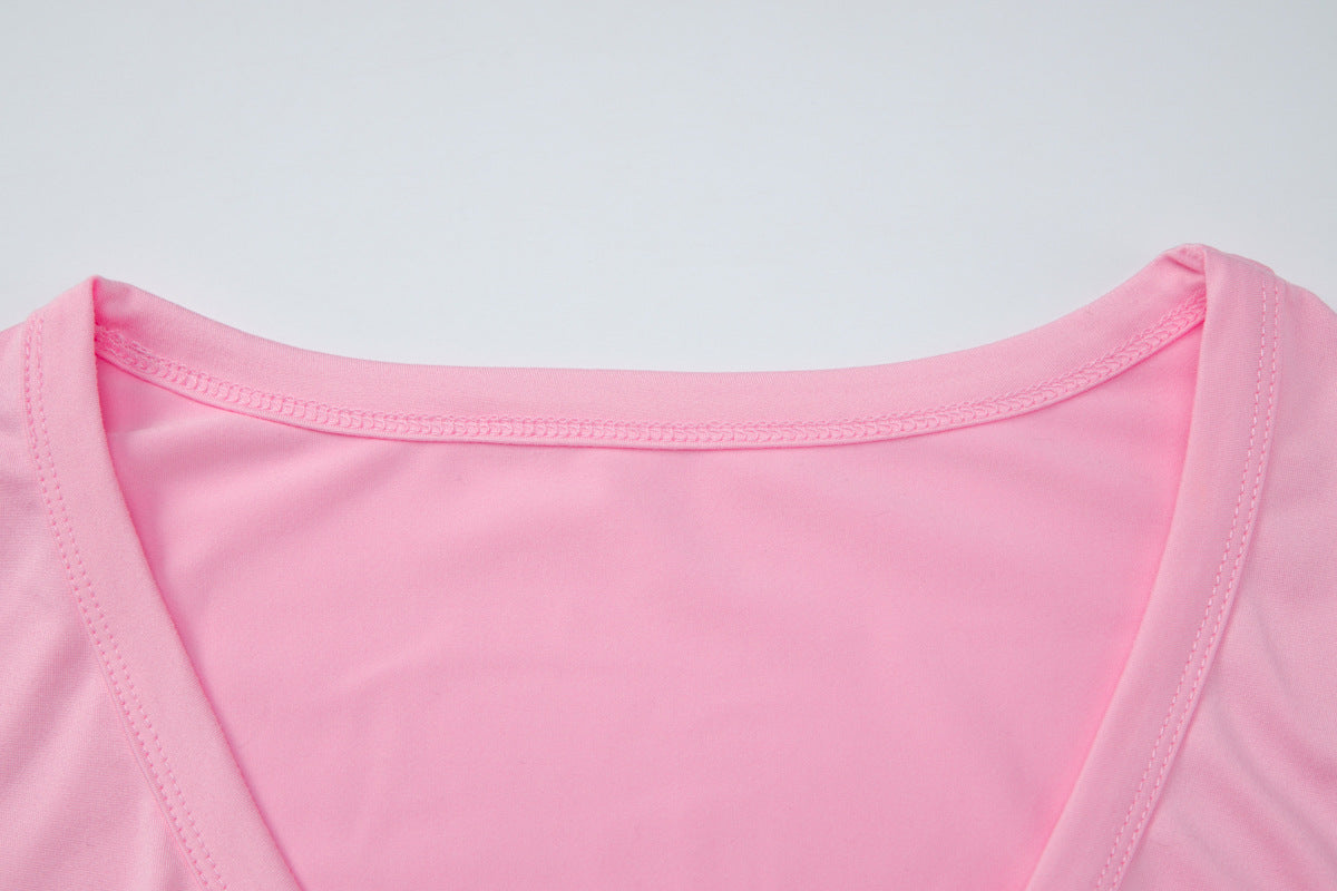 Winter Solid Color Twisted Long Sleeved Top Tight Shorts Sports Casual Set for Women