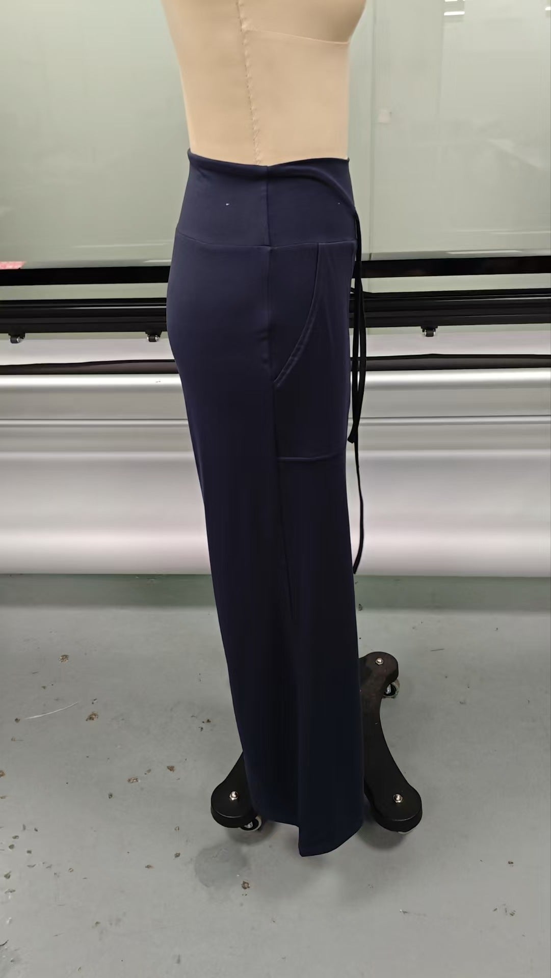 Tied High Waist Straight Leg Pants Autumn Winter Ladies Wide Leg Casual Trousers Drape Sports Yoga Pants
