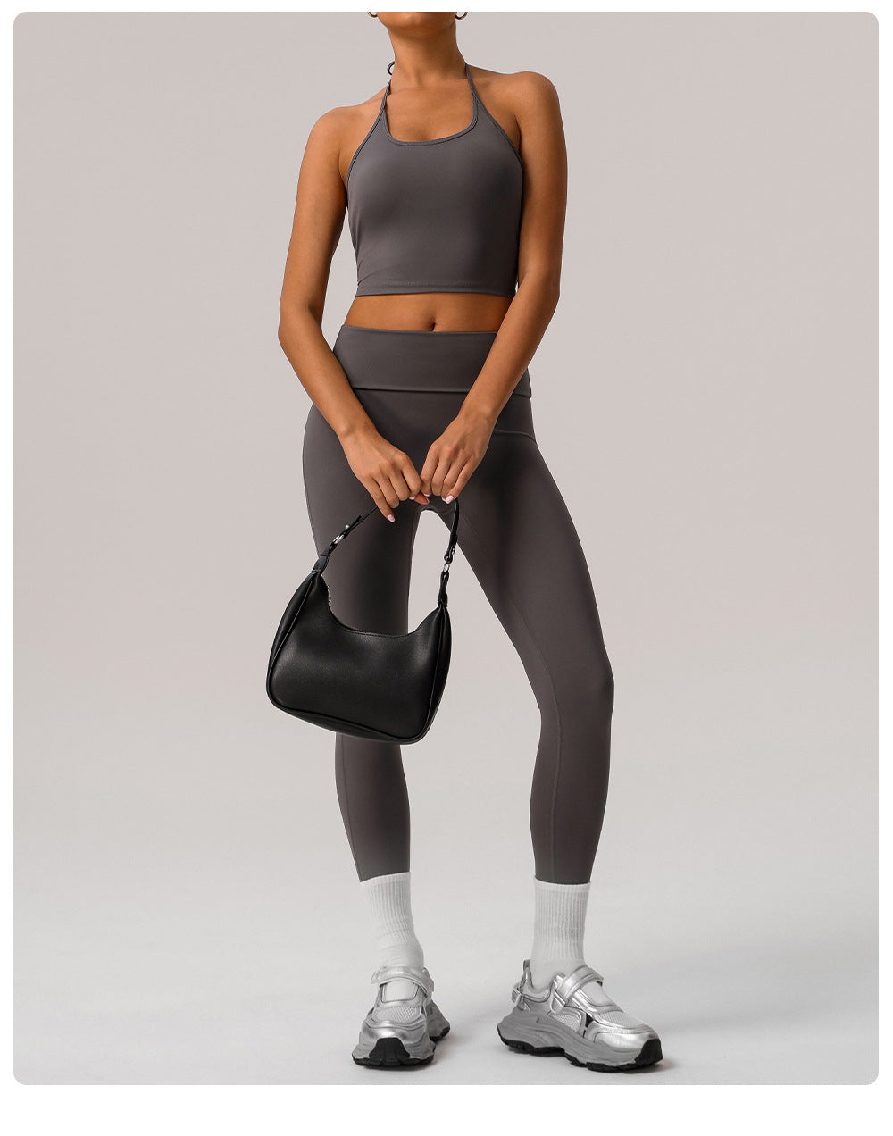 Tight Folding Yoga Ninth Pants High Waist Hip Lift Quick Drying Fitness Pants No T Line Outer Wear Casual Sports Pants