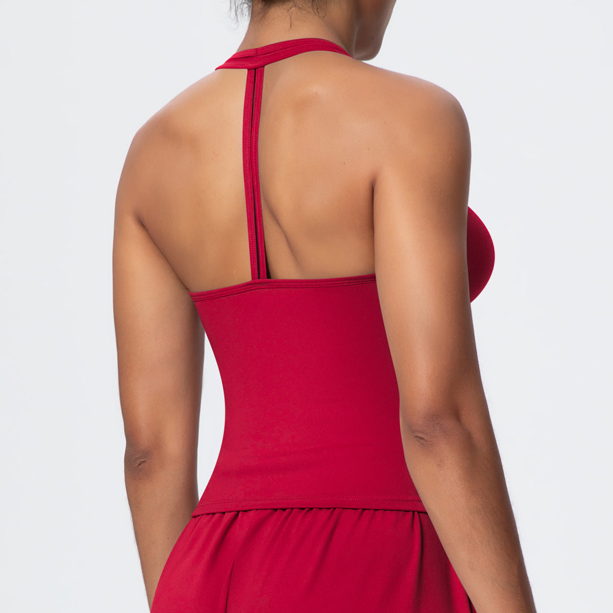 Brushed Solid Color Yoga Vest V Shaped Tight Back Spaghetti Strap Sports Underwear Running Workout Fitness Clothes