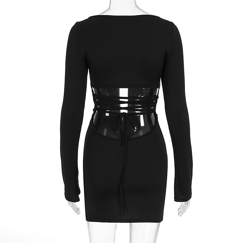 Women Hip Dress Autumn Pure Sexy Niche Slim Fit Long Sleeved Dress