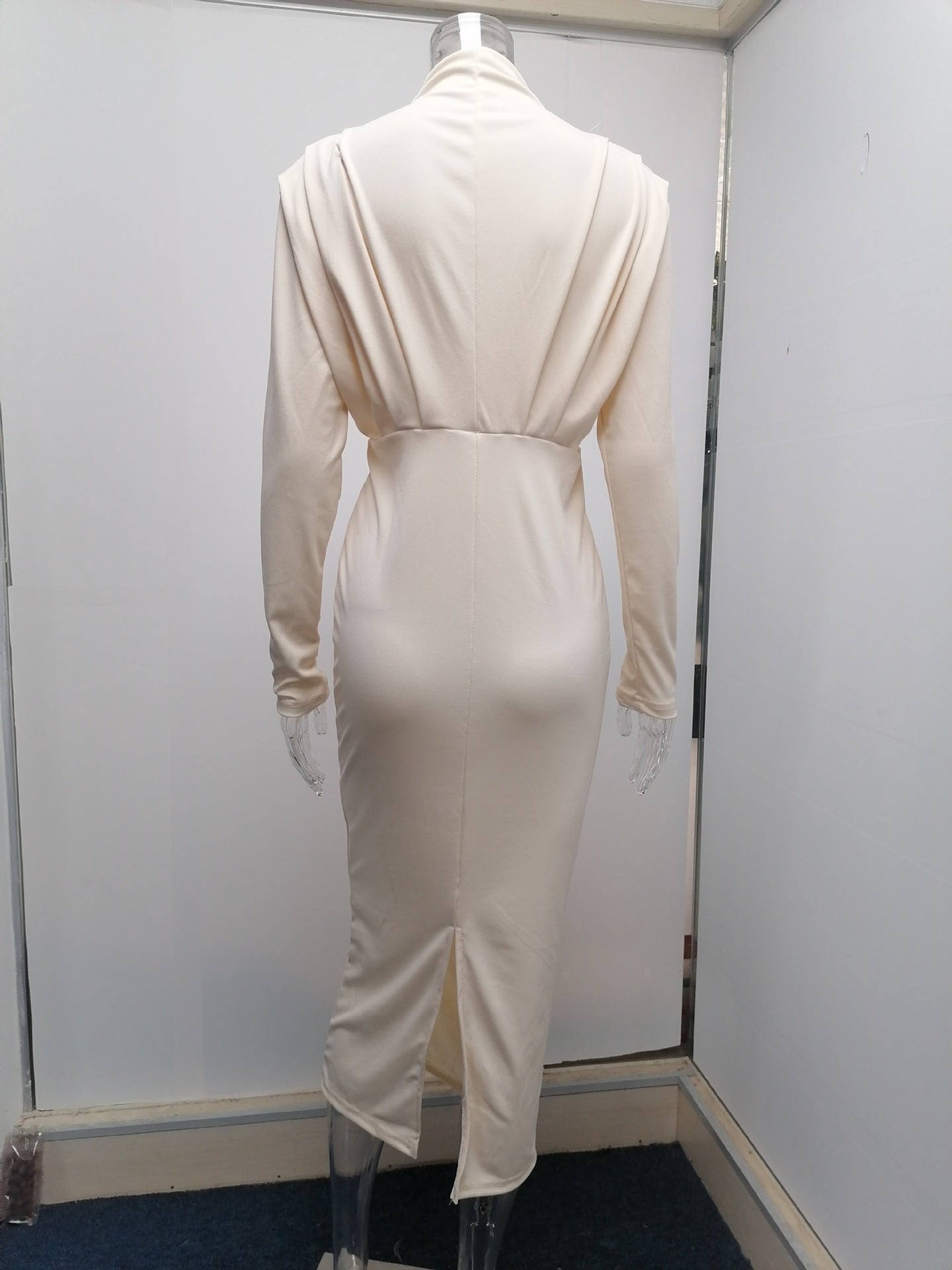 Autumn Waist-Controlled Western Solid Color Long Sleeve Dress